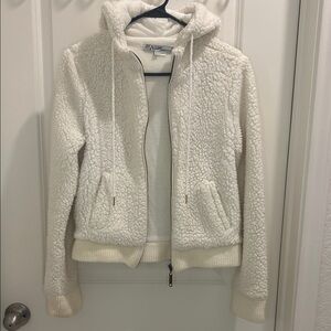 Active USA Cream Sherpa Zip Hoodie Jacket